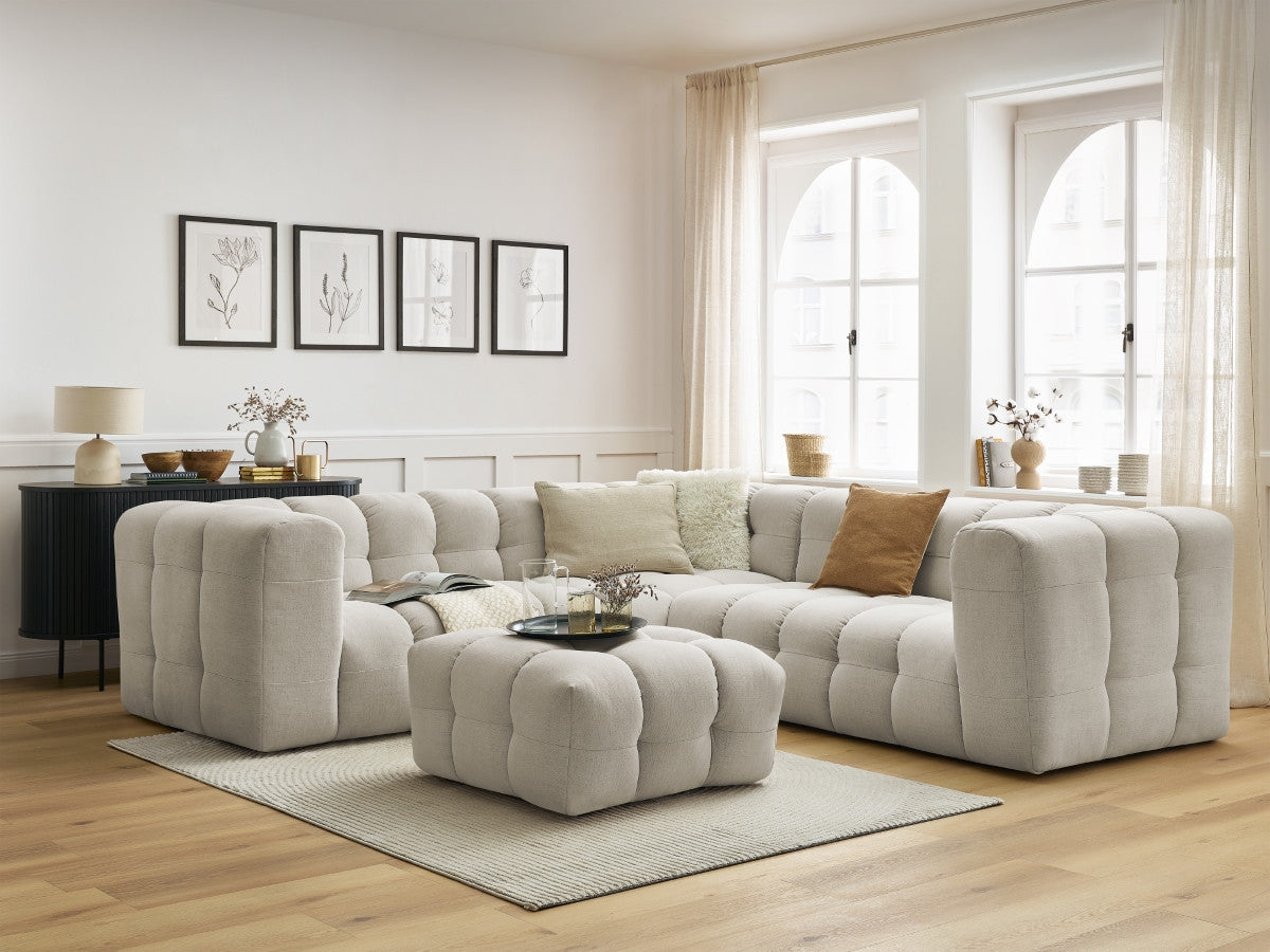 Vendbar hjørnesofa CLOUD med puff