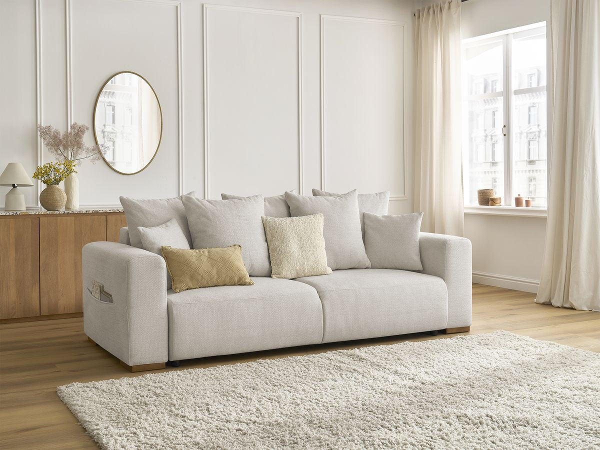 Rett sovesofa SIDONIE i melert stoff