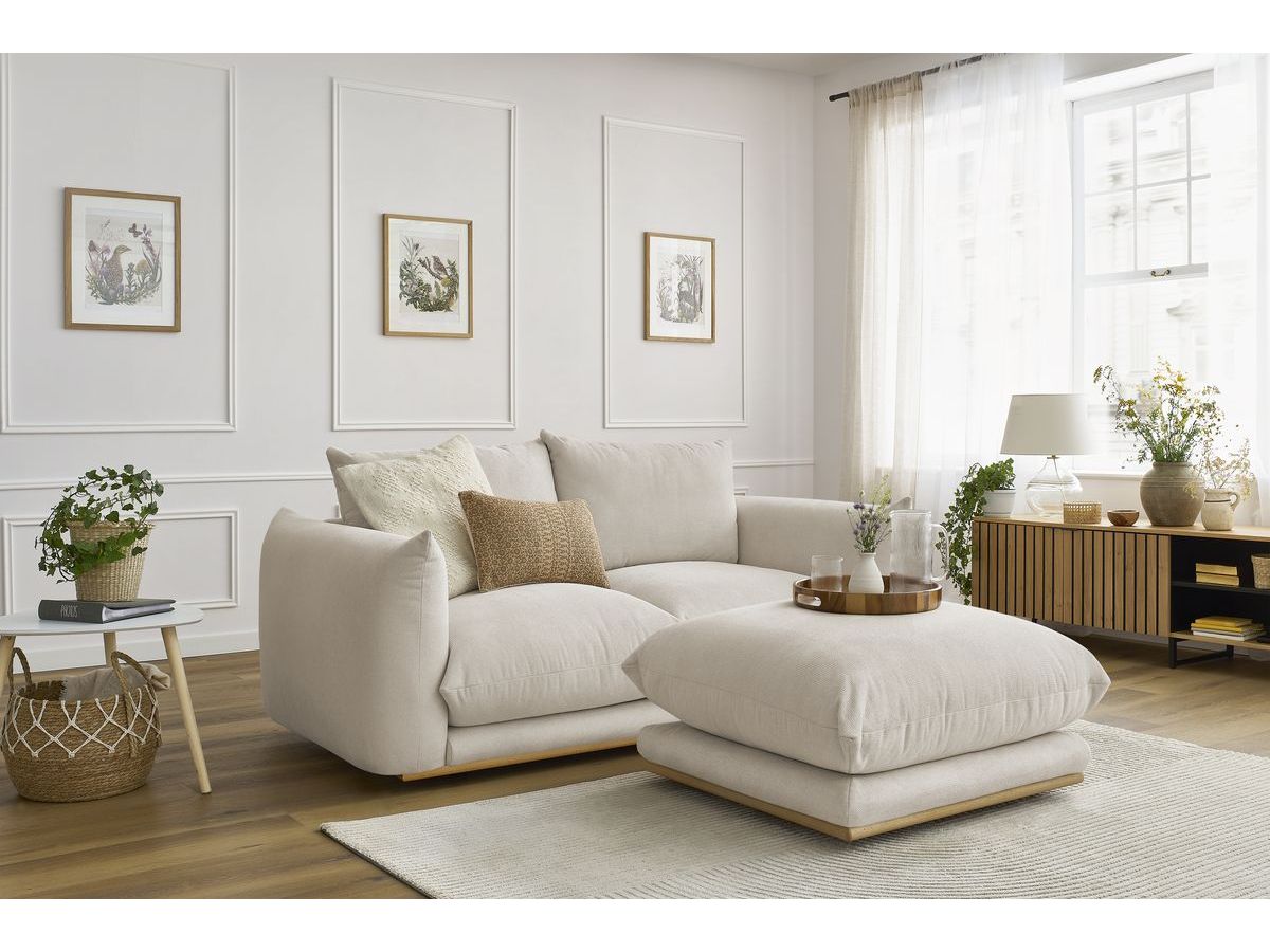Rett sofa 2-seter ERNEST med puff