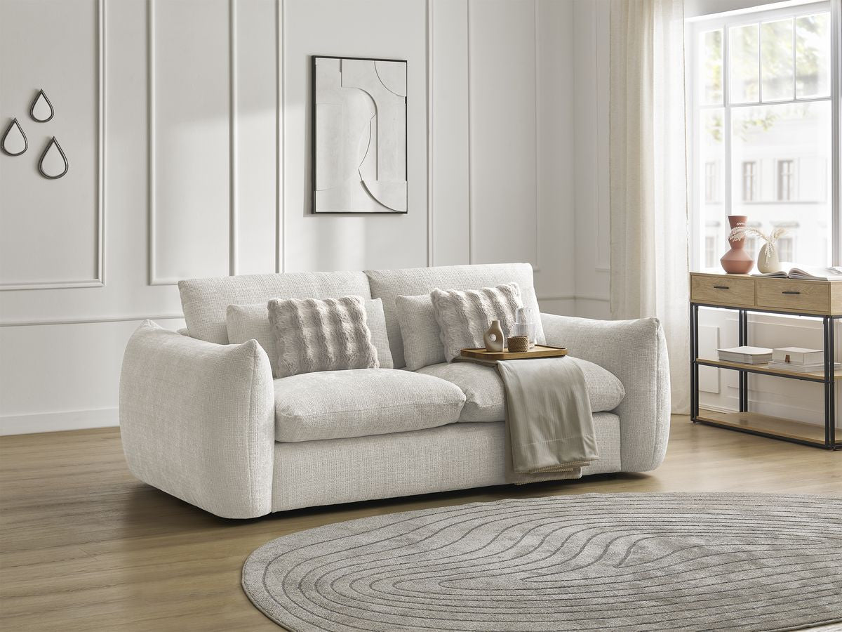 Rett sofa 2-seter EUGENE i teksturert stoff