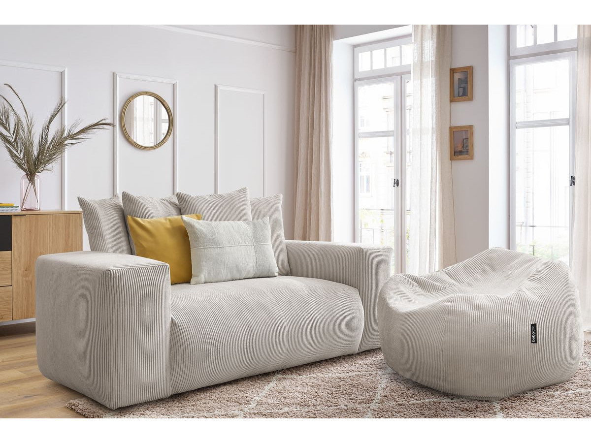 Rett sofa 2-seter VOLTAIRE med puff