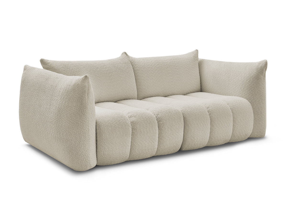 Rett sofa 3-seter AZRA i bouclé-stoff