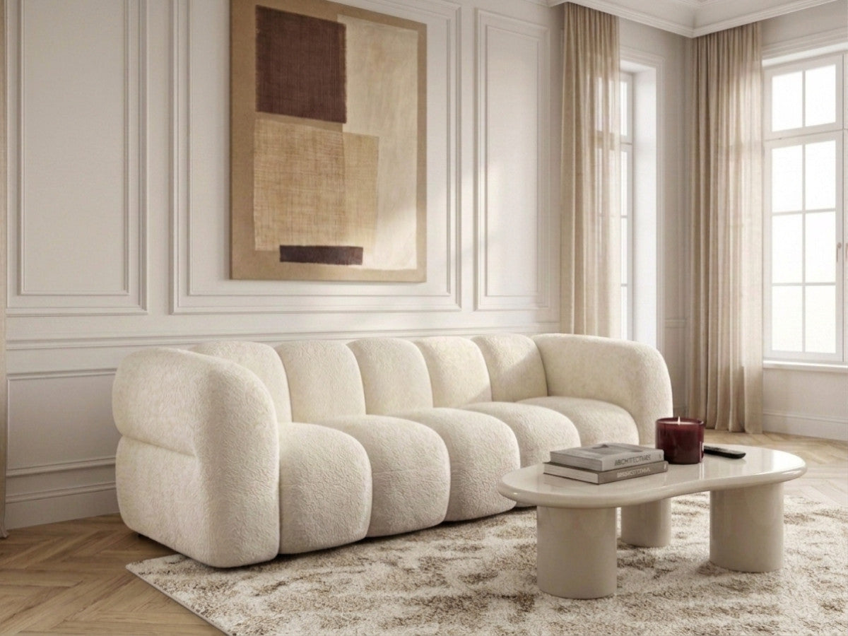 Rett sofa 3-seter CURVY i chenille