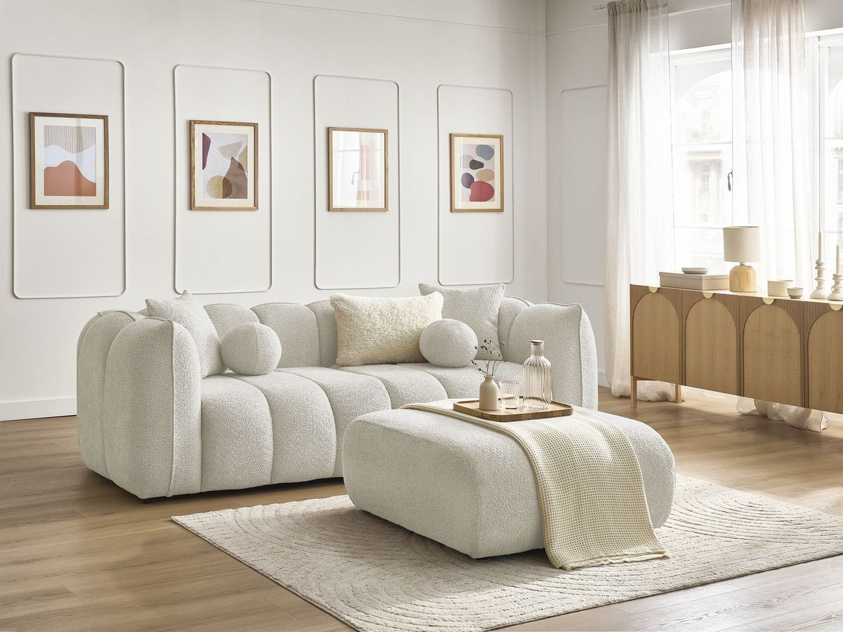 Rett sofa 3-seter DENVER med puff