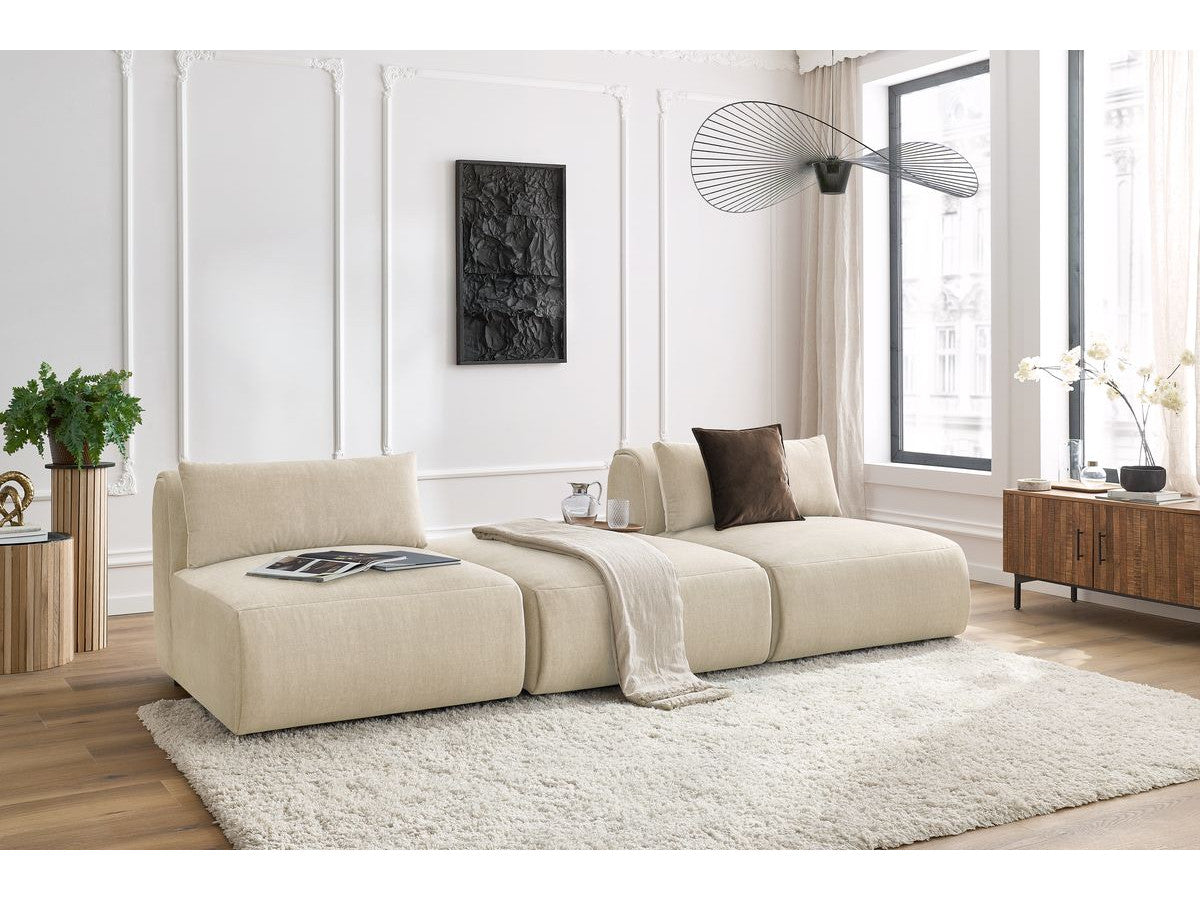 Rett sofa 3-seter JEANNE i fløyel