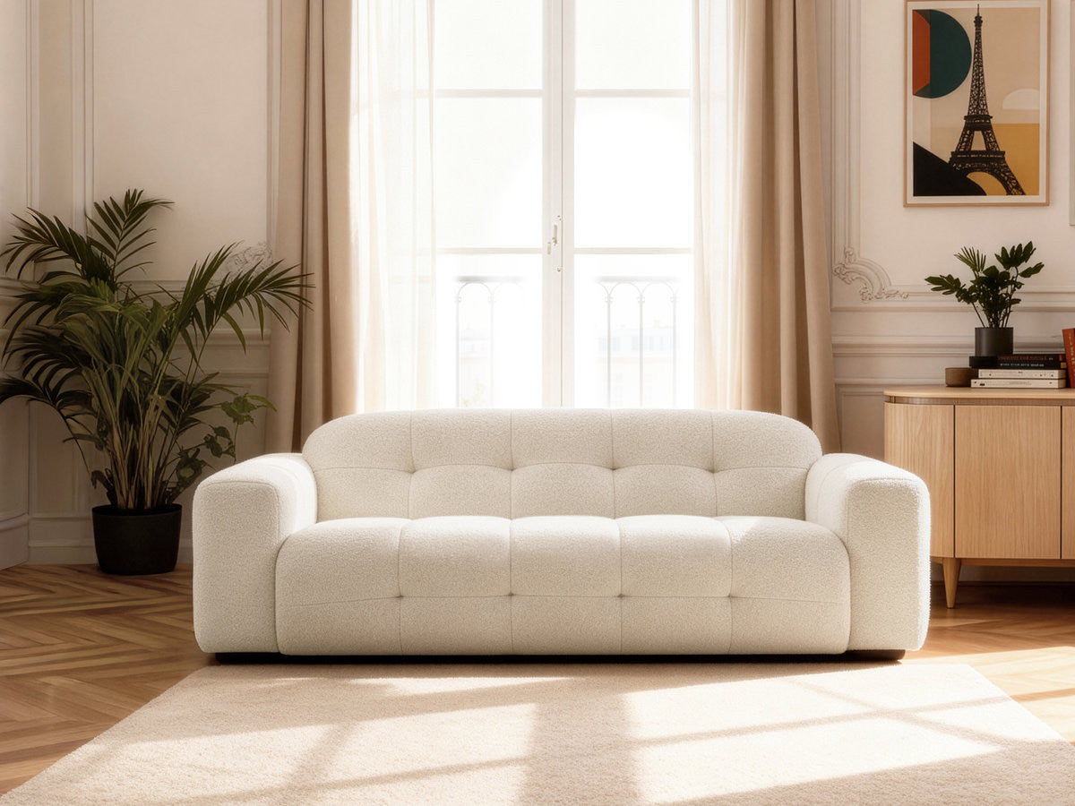 Rett sofa 3-seter LAURA i melert stoff