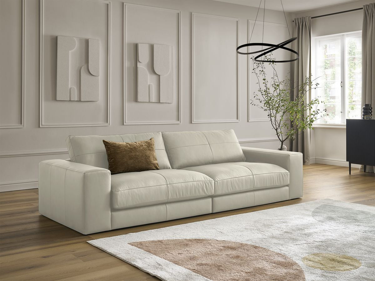 Rett sofa 3-seter LEONARD skinn