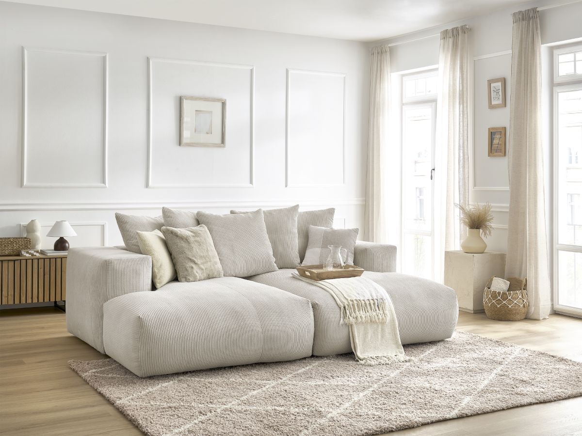 Rett sofa 4-seter VOLTAIRE dyp sits