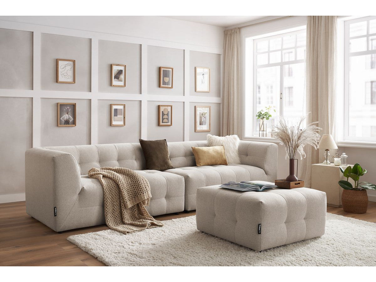 Rett sofa modulær 4-seter KLEBER med puff
