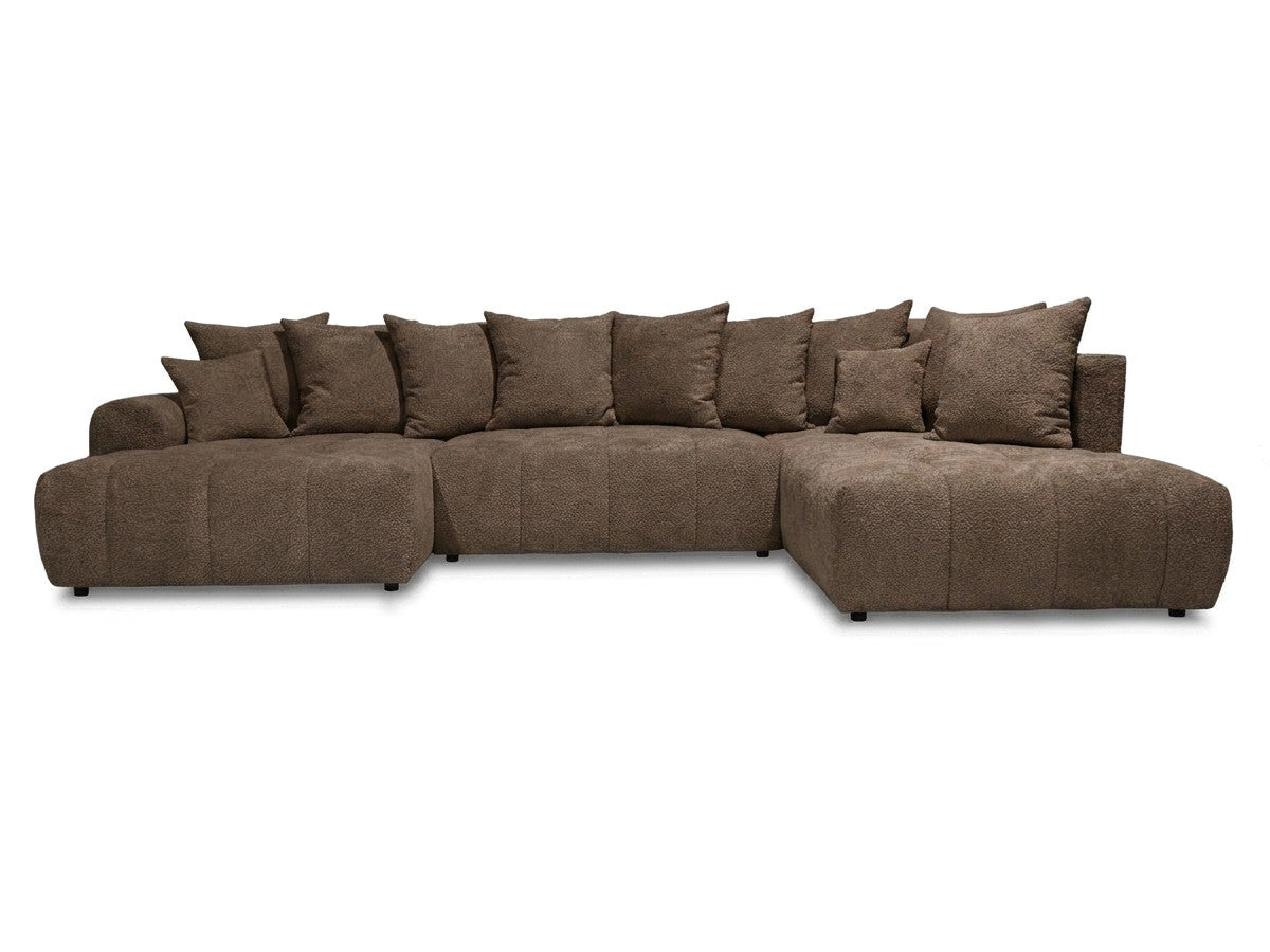 U-sovesofa ROXELANE i bouclé-stoff