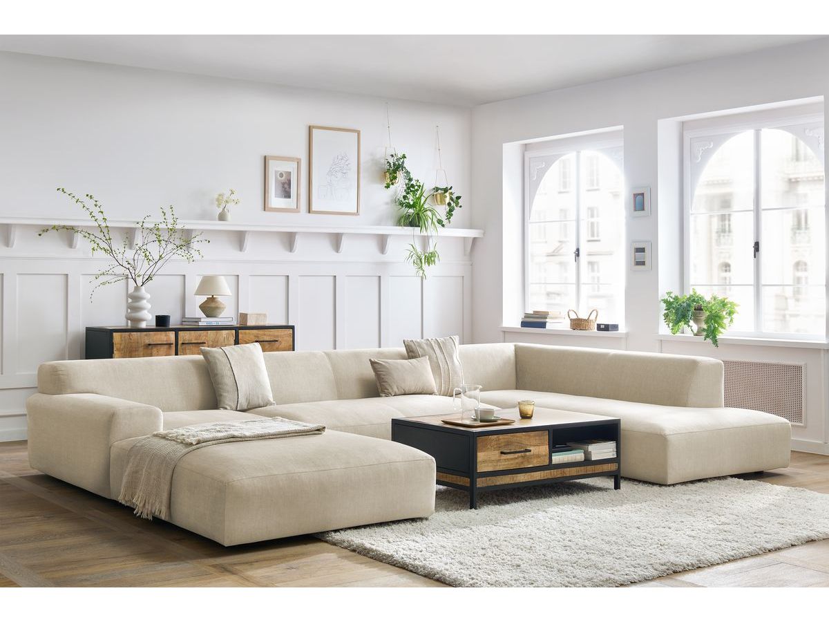U-sofa LAVENA i fløyel
