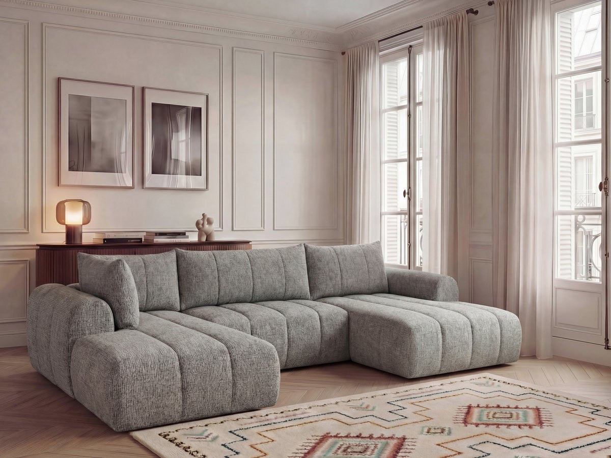 U-sofa NESTY i melert stoff