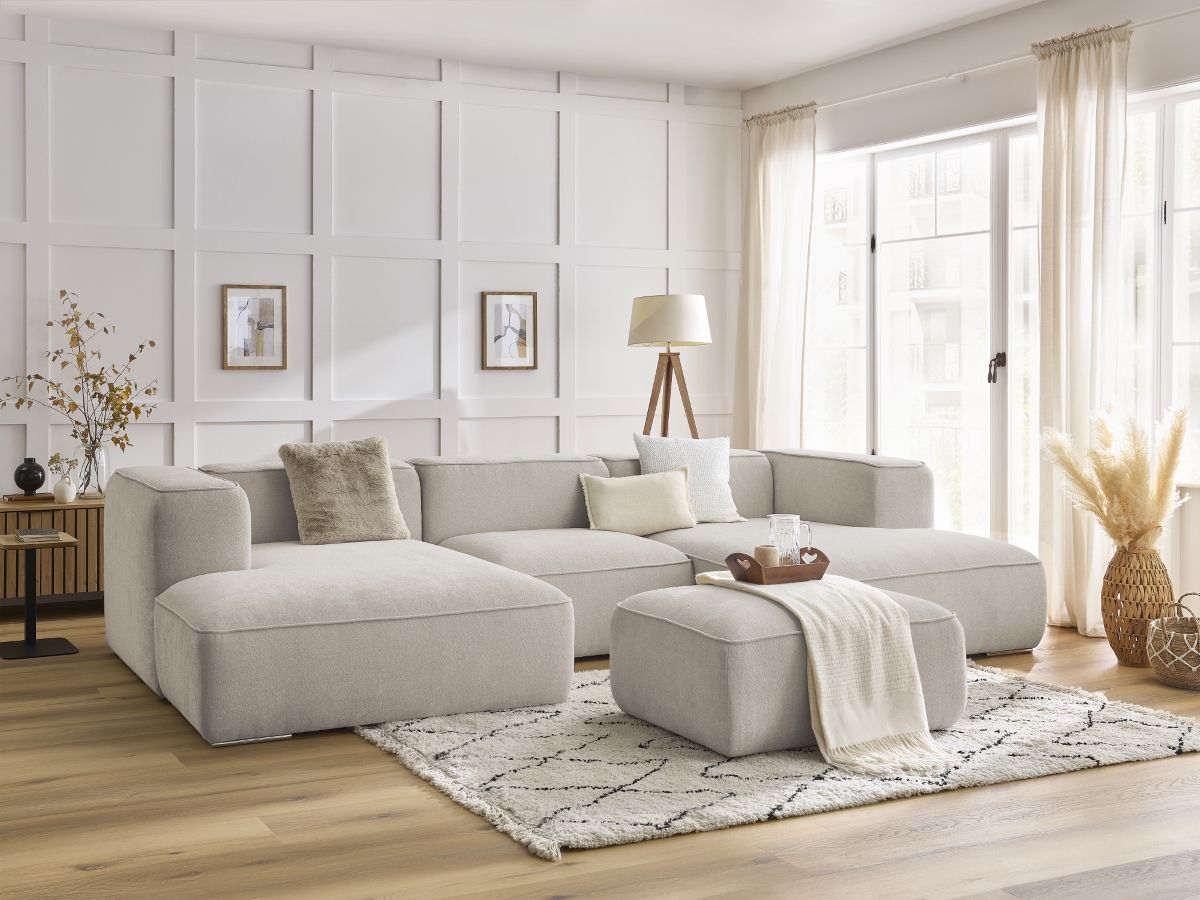 U-sofa ZEPHYR med puff