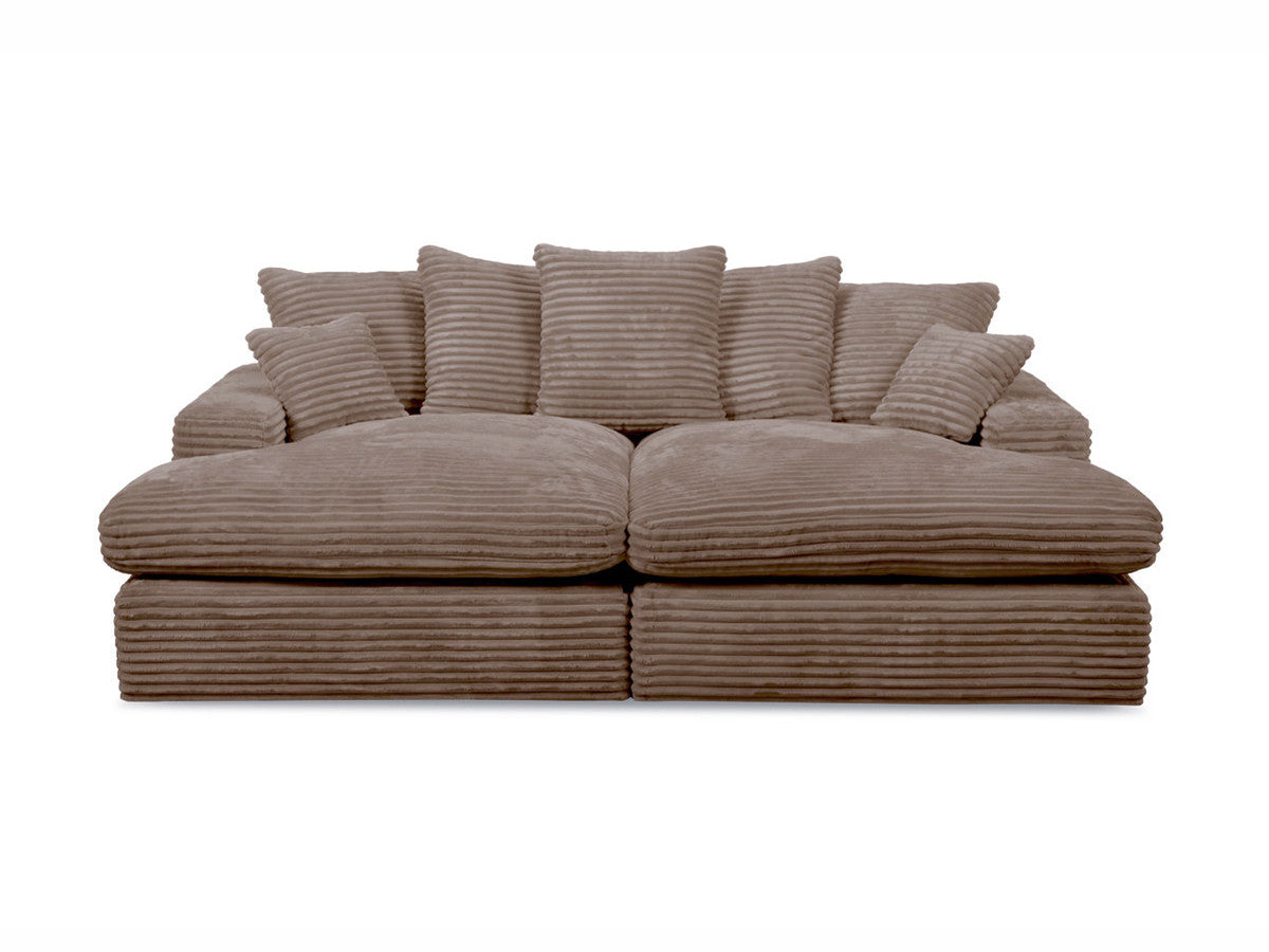 Sofa 3-seter 2-seter sofa med dyp sits NEVADA i myk grovkord