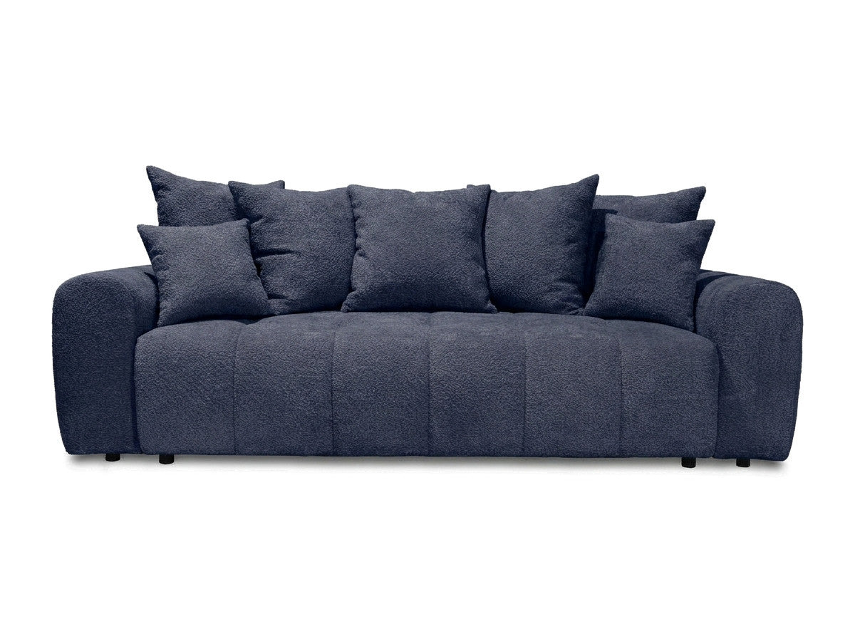 Rett sofa 3-seter med sovefunksjon ROXELANE i bouclé-stoff