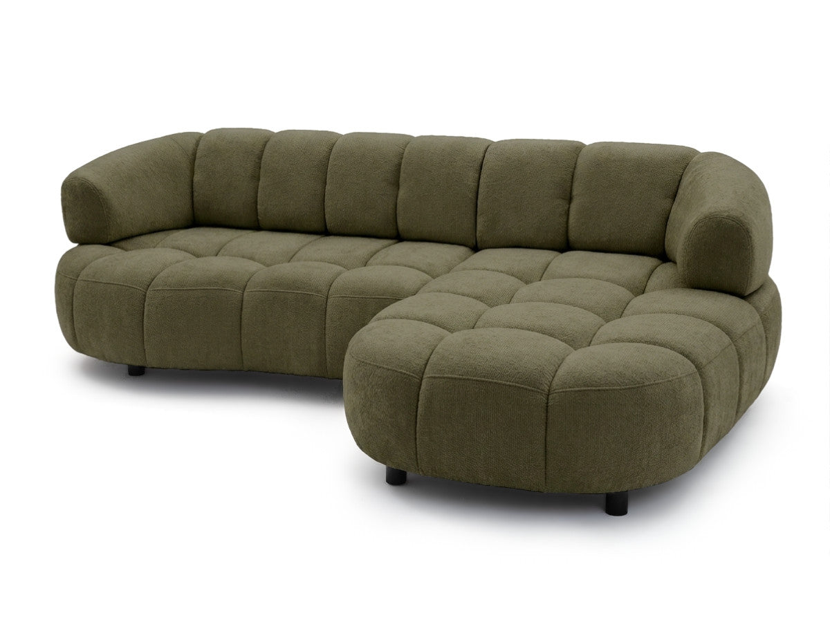 Hjørnesovesofa justerbar sits elektrisk LOVELY i glatt stoff