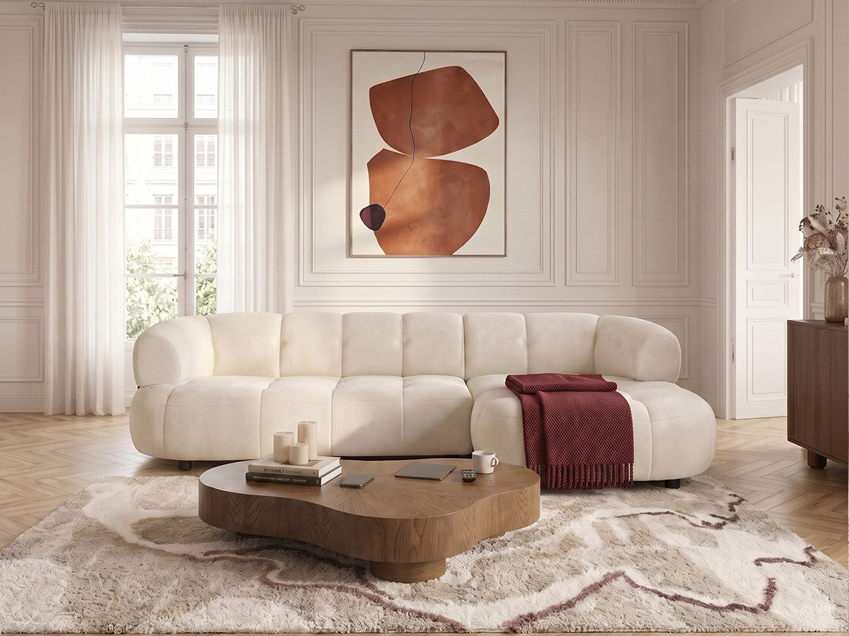 Hjørnesovesofa justerbar sits elektrisk LOVELY i glatt stoff