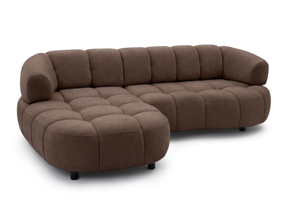 Hjørnesovesofa justerbar sits elektrisk LOVELY i glatt stoff