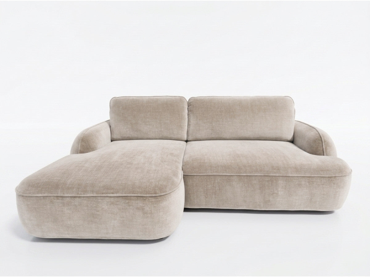 Hjørnesovesofa CELESTE i glatt stoff