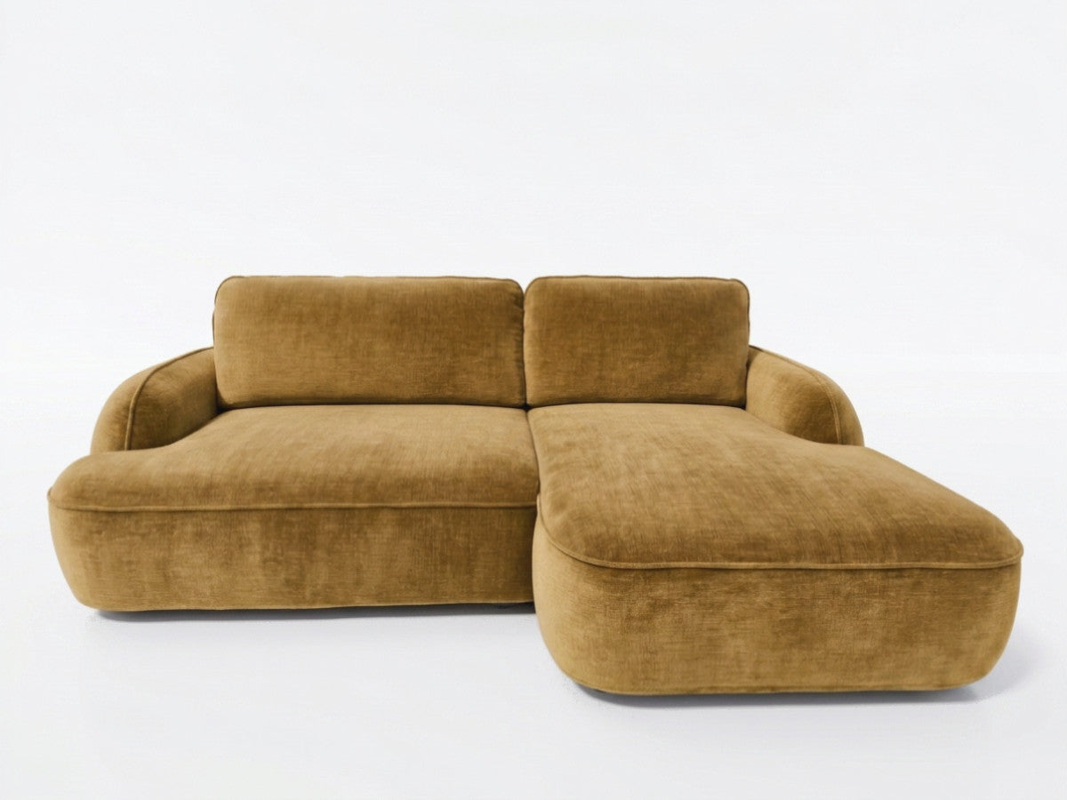 Hjørnesovesofa CELESTE i glatt stoff