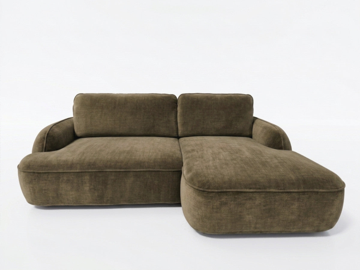 Hjørnesovesofa CELESTE i glatt stoff