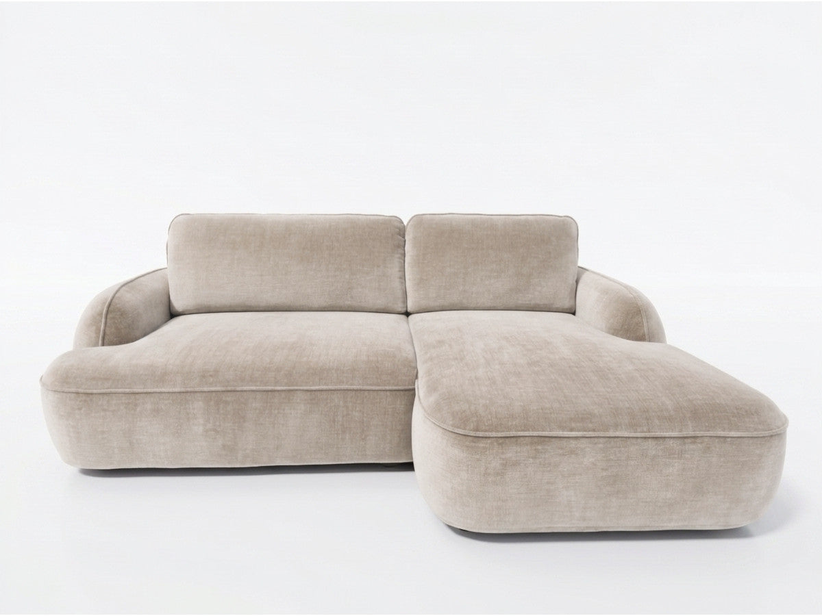Hjørnesovesofa CELESTE i glatt stoff