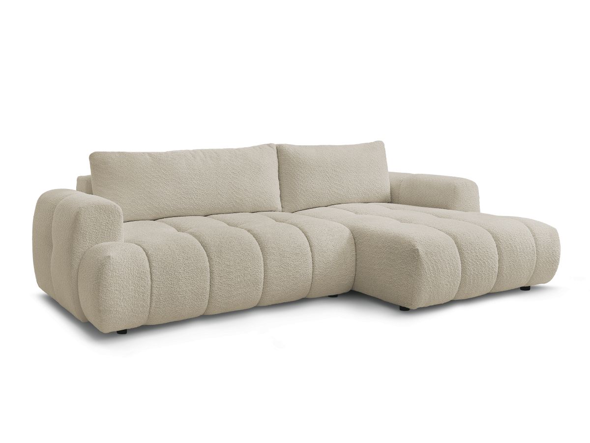 Hjørnesovesofa FUJI i bouclé-stoff