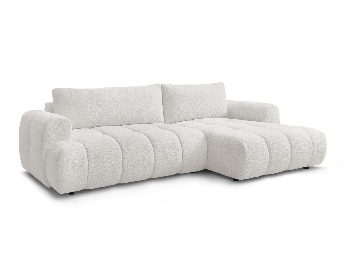 Hjørnesovesofa FUJI i bouclé-stoff
