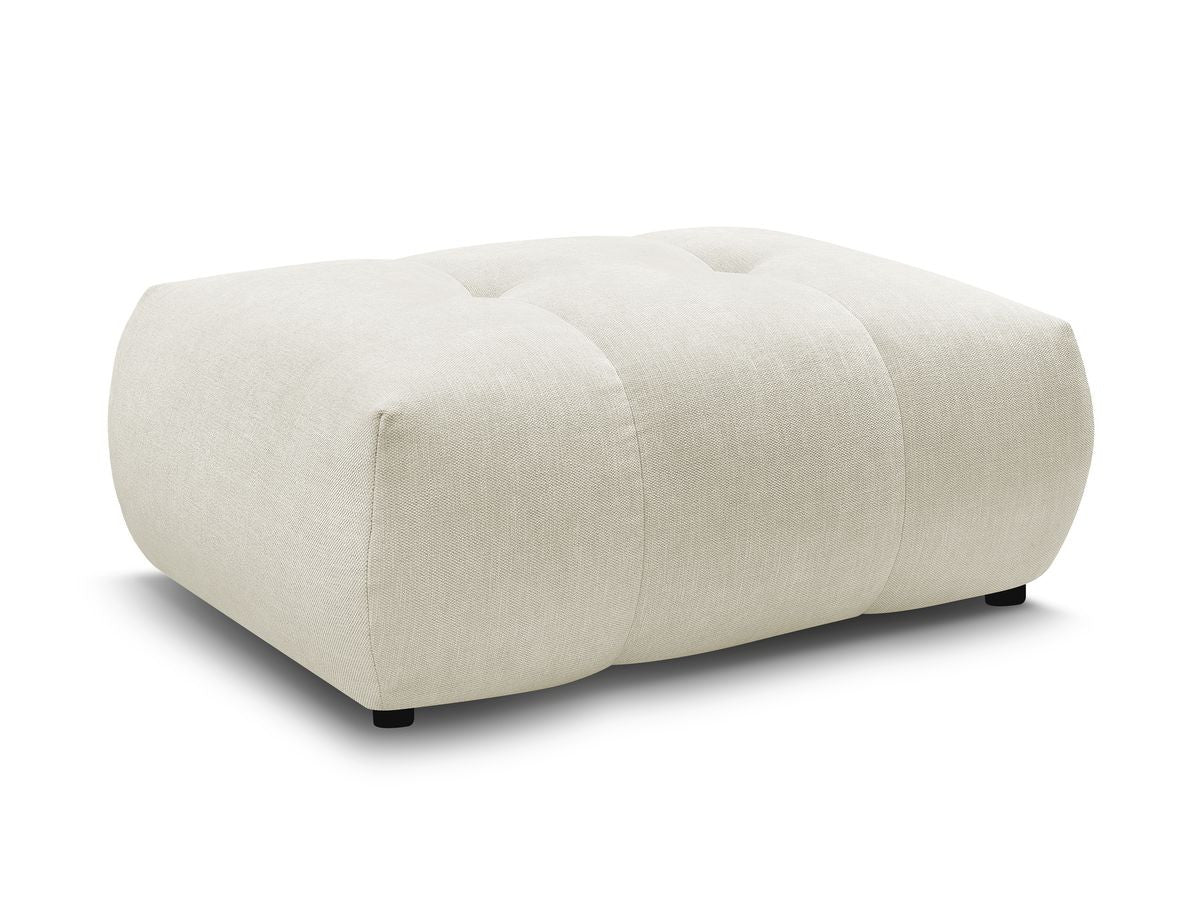 Hjørnesovesofa FUJI i glatt stoff med puff