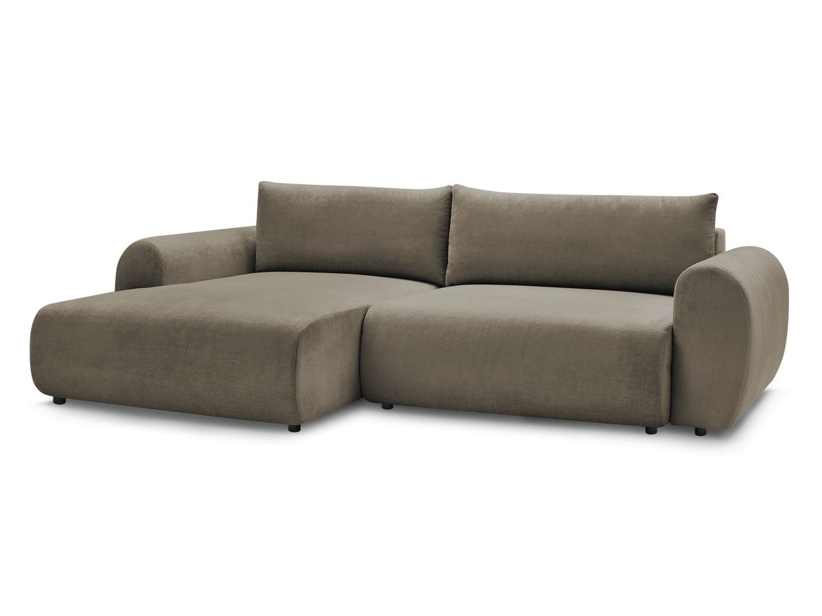 Hjørnesovesofa med oppbevaring LUCIEN i glatt stoff