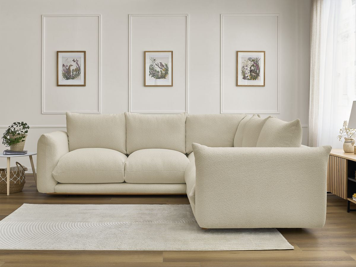 Hjørnesofa ERNEST i bouclé-stoff