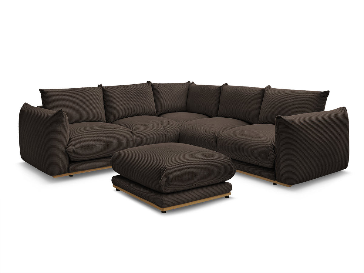 Hjørnesofa ERNEST i kordfløyel med puff