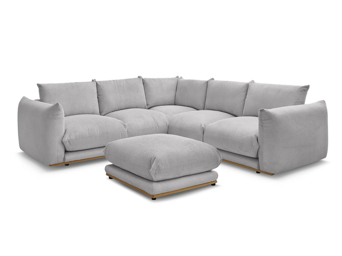 Hjørnesofa ERNEST i kordfløyel med puff