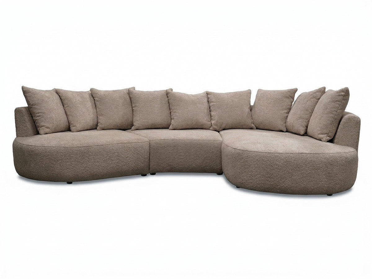 Hjørnesofa CALYPSO i bouclé-stoff