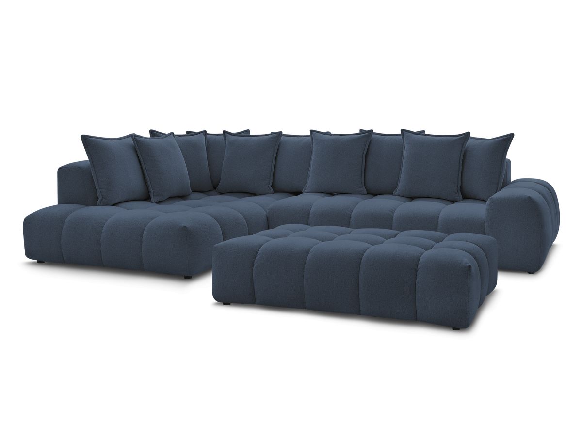 Hjørnesofa EVEREST i melert stoff med puff