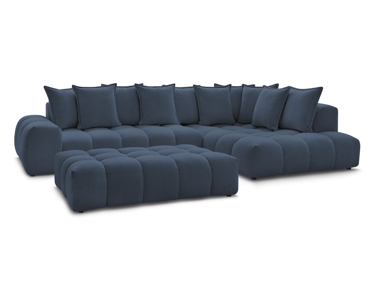 Hjørnesofa EVEREST i melert stoff med puff