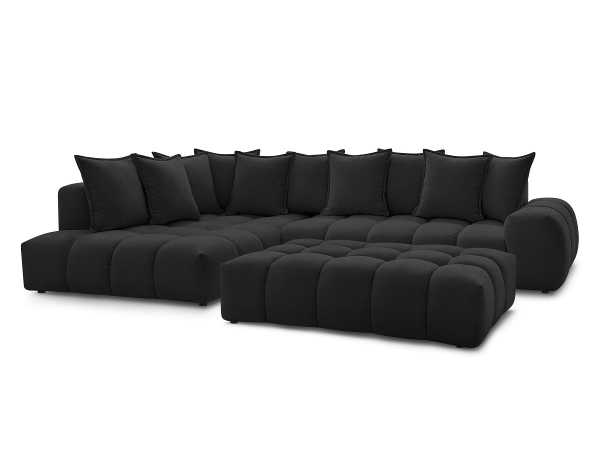 Hjørnesofa EVEREST i teksturert stoff med puff