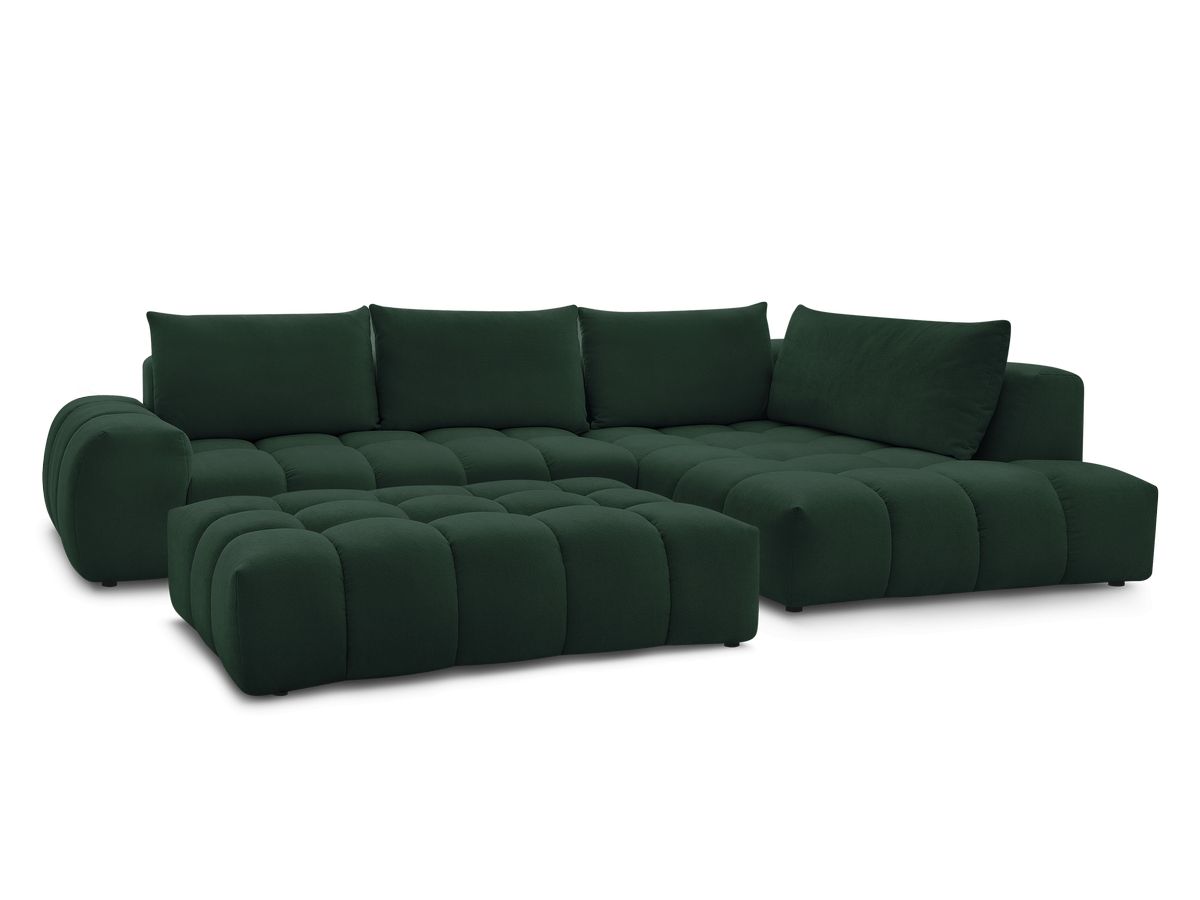 Hjørnesofa EVEREST i teksturert stoff med puff