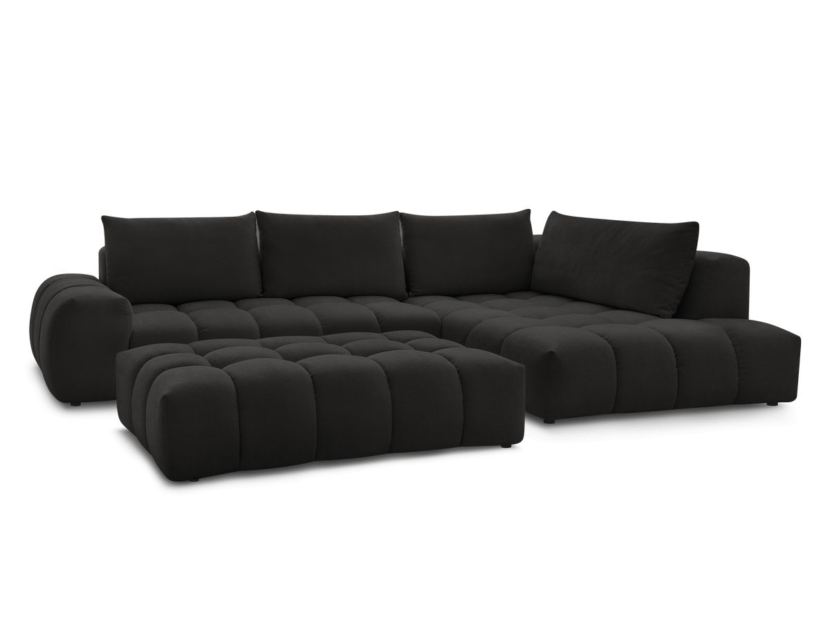 Hjørnesofa EVEREST i teksturert stoff med puff