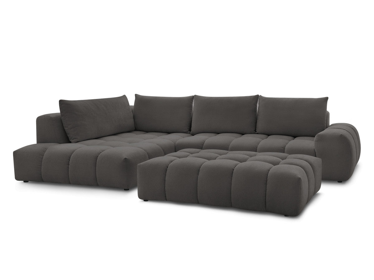 Hjørnesofa EVEREST i teksturert stoff med puff