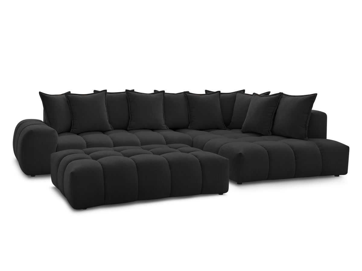 Hjørnesofa EVEREST i teksturert stoff med puff