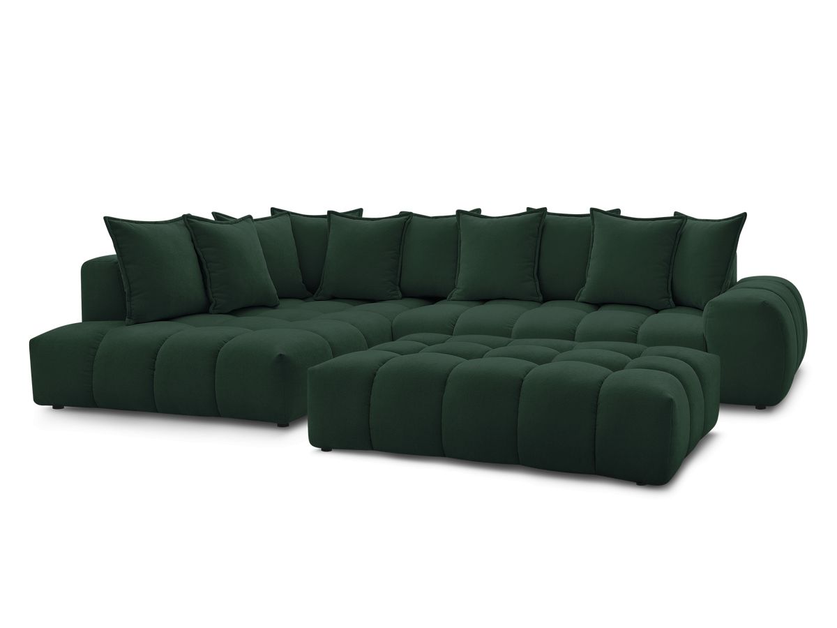 Hjørnesofa EVEREST i teksturert stoff med puff