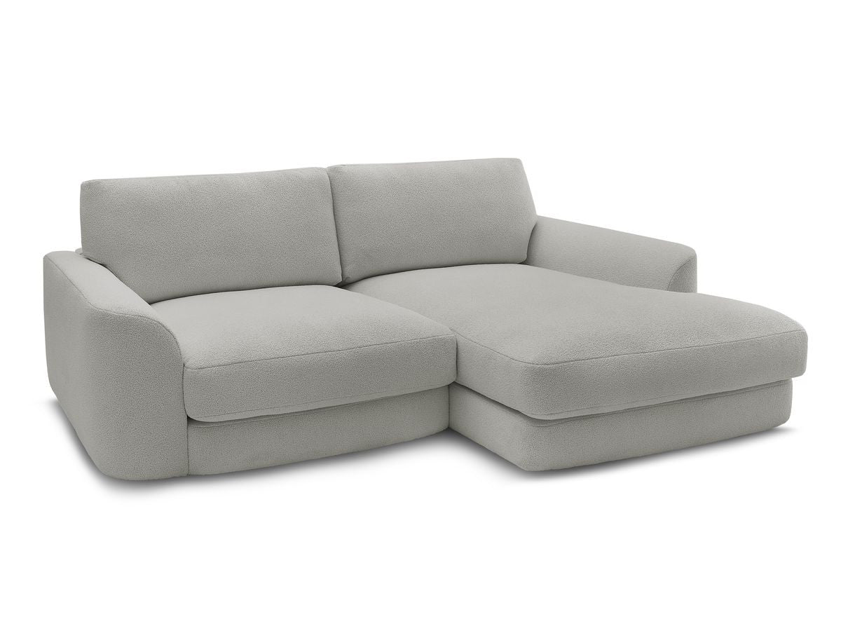 Hjørnesofa LEONORE i bouclé-stoff
