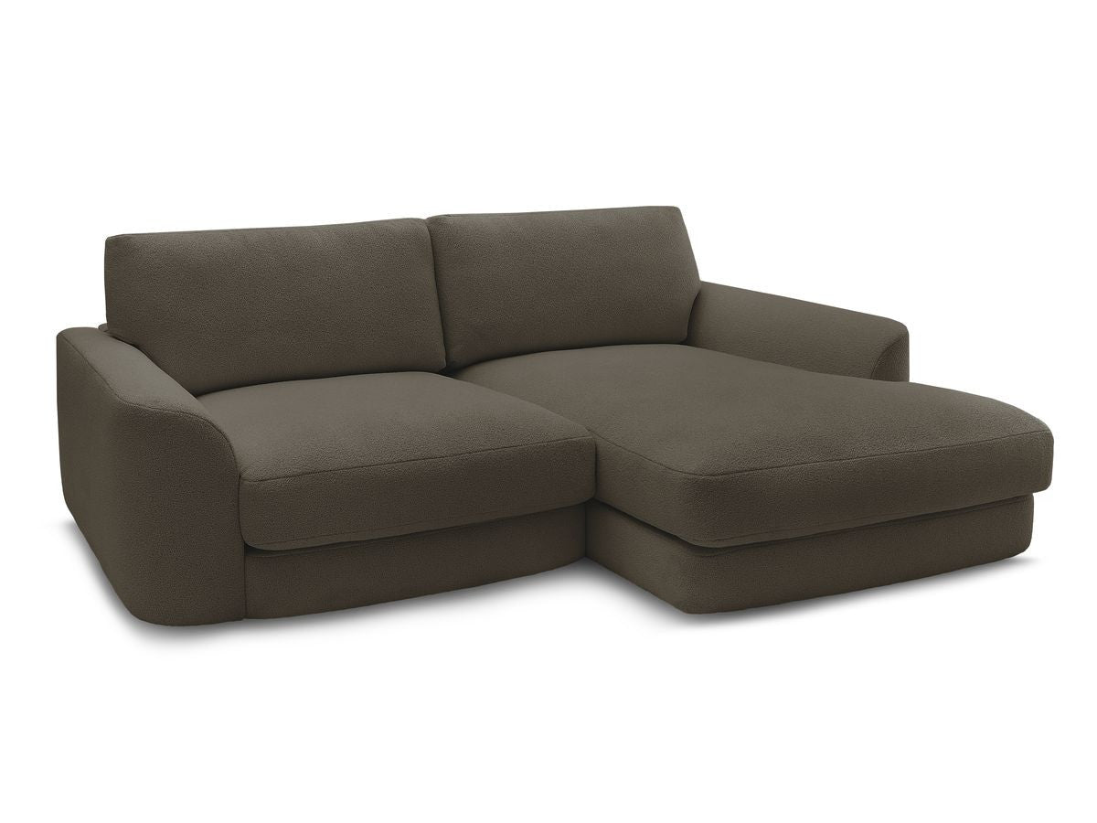 Hjørnesofa LEONORE i bouclé-stoff