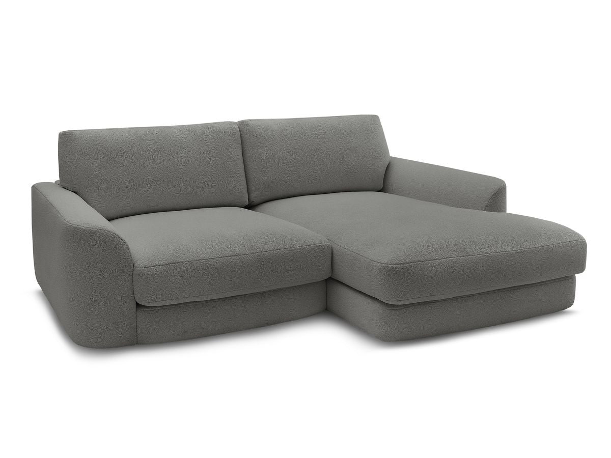 Hjørnesofa LEONORE i bouclé-stoff