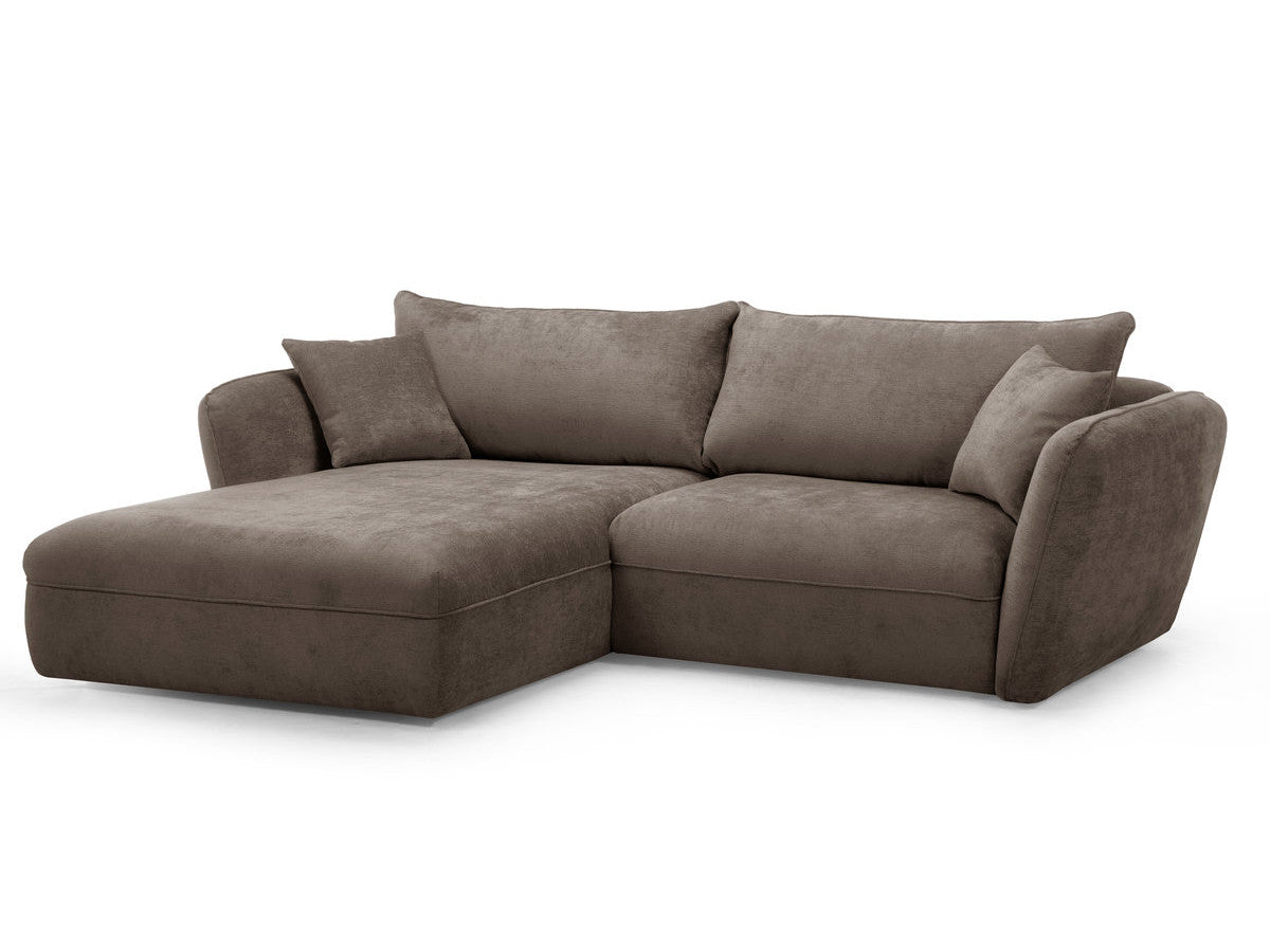 Hjørnesofa LUIGI i glatt stoff