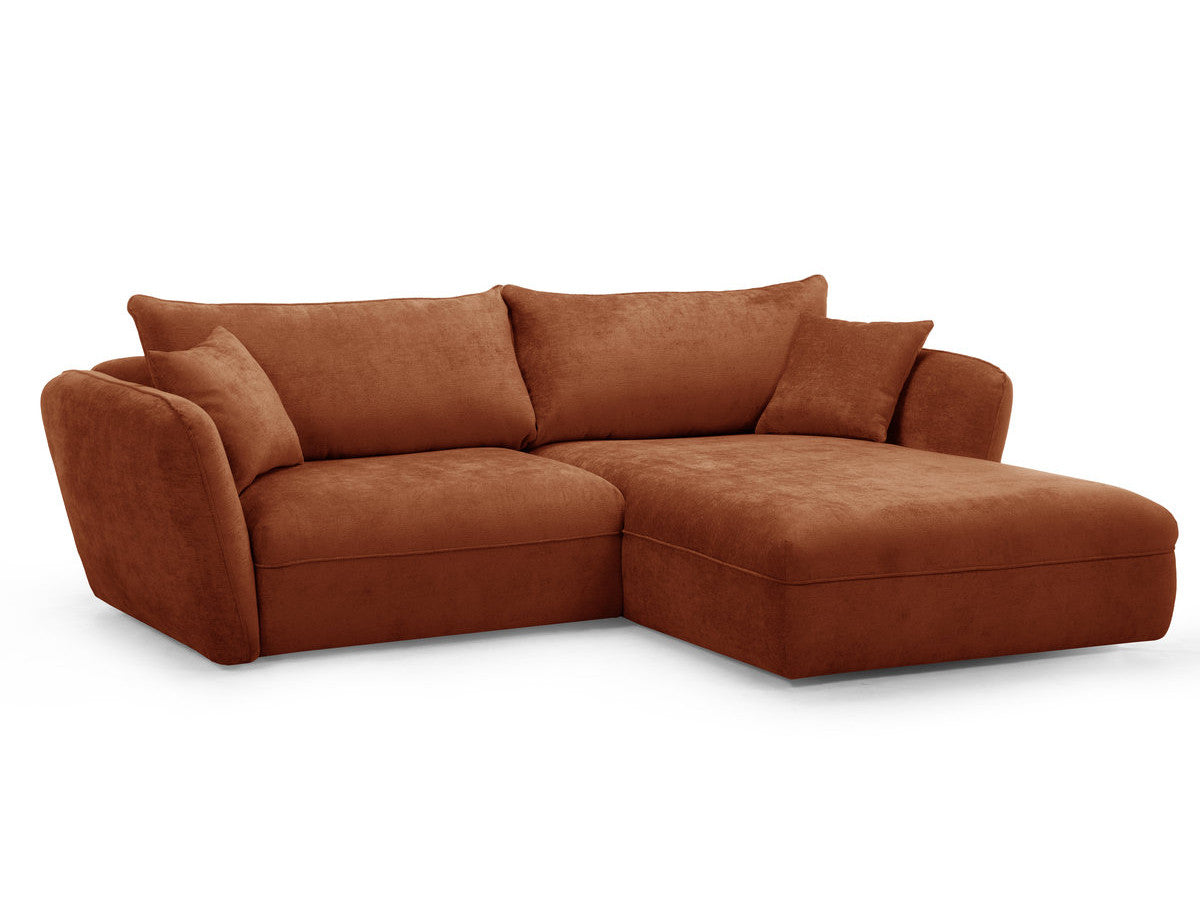 Hjørnesofa LUIGI i glatt stoff