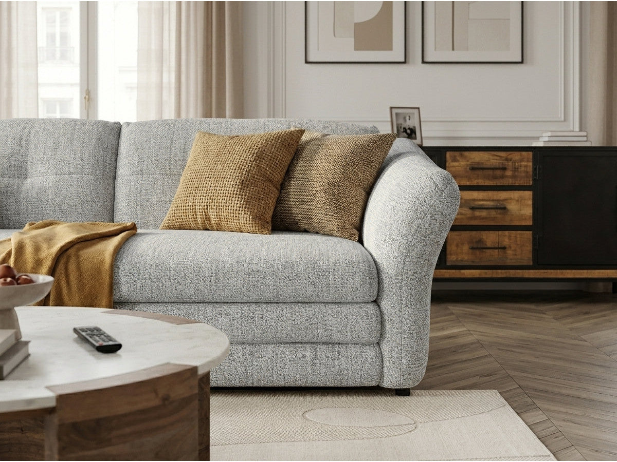 Hjørnesofa MARBLE i melert stoff