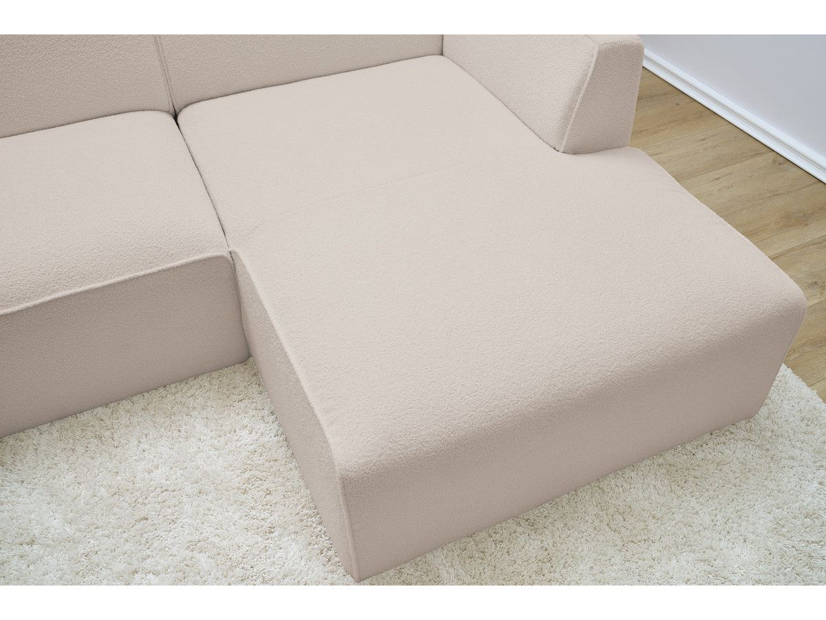 Hjørnesofa MEGEVE i bouclé-stoff