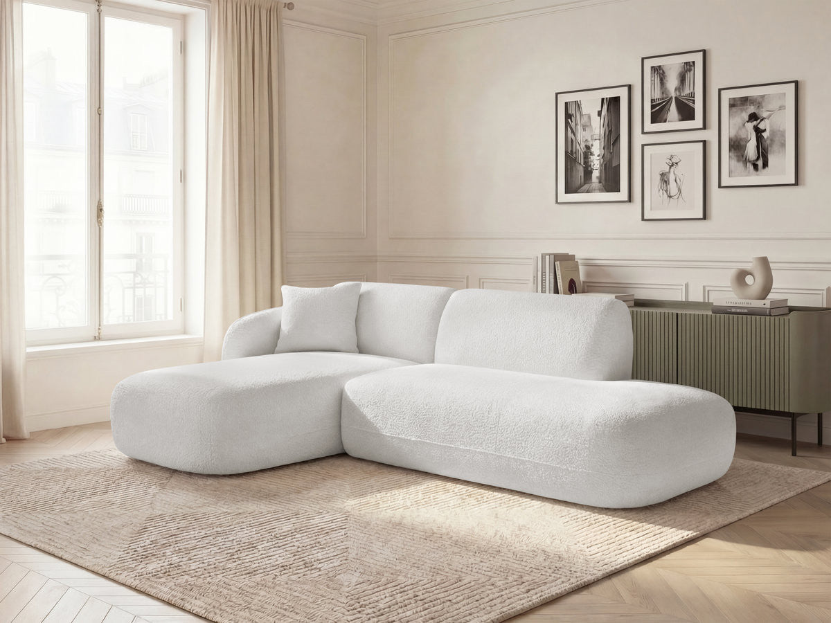 Modulær hjørnesofa ANDA med 1 sjeselong og 1 sittemodul sidebord
